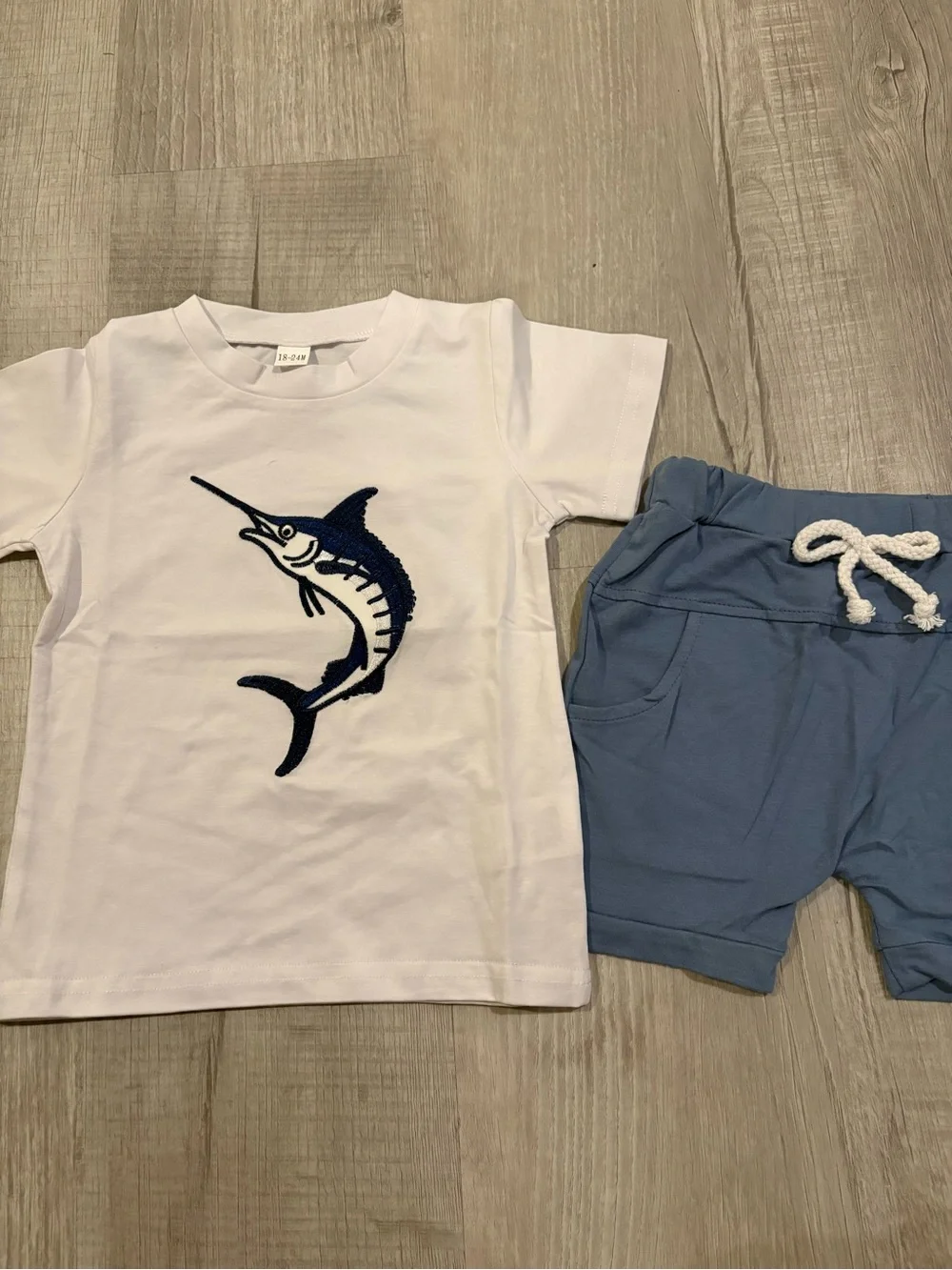 Toddler Boutique Boy Fish Shorts Set..18-24M
